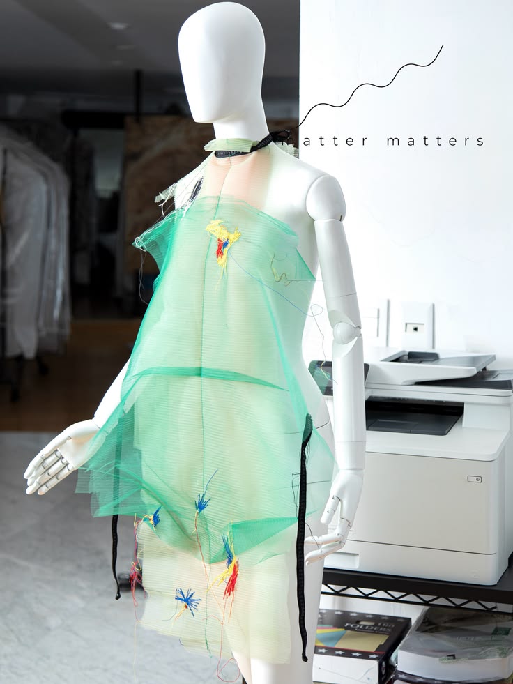 Translucent fashion material and paper-thin surface detail